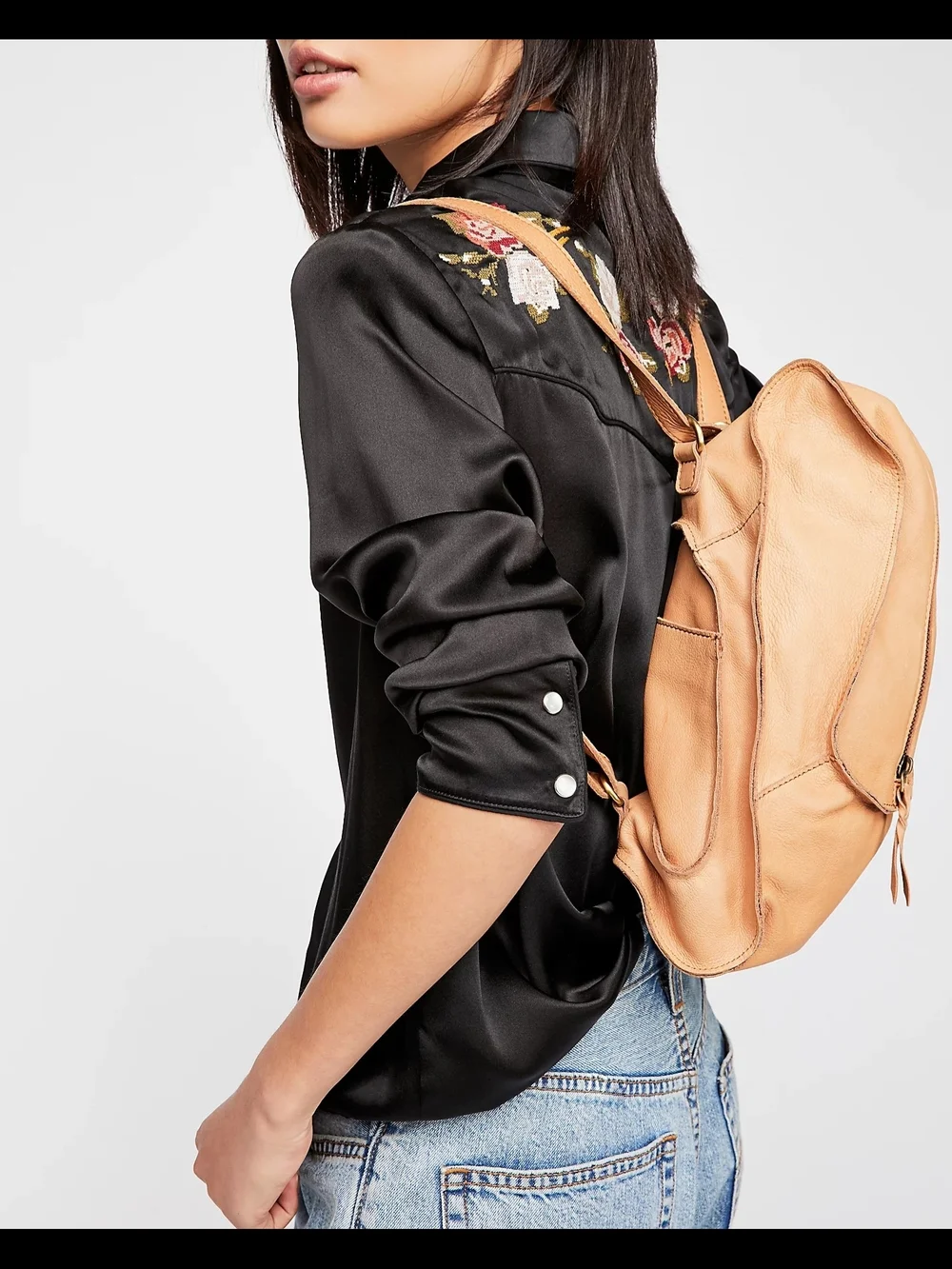 Cut N' Paste Los Angeles Tan Leather Backpack Crossbody Shoulder